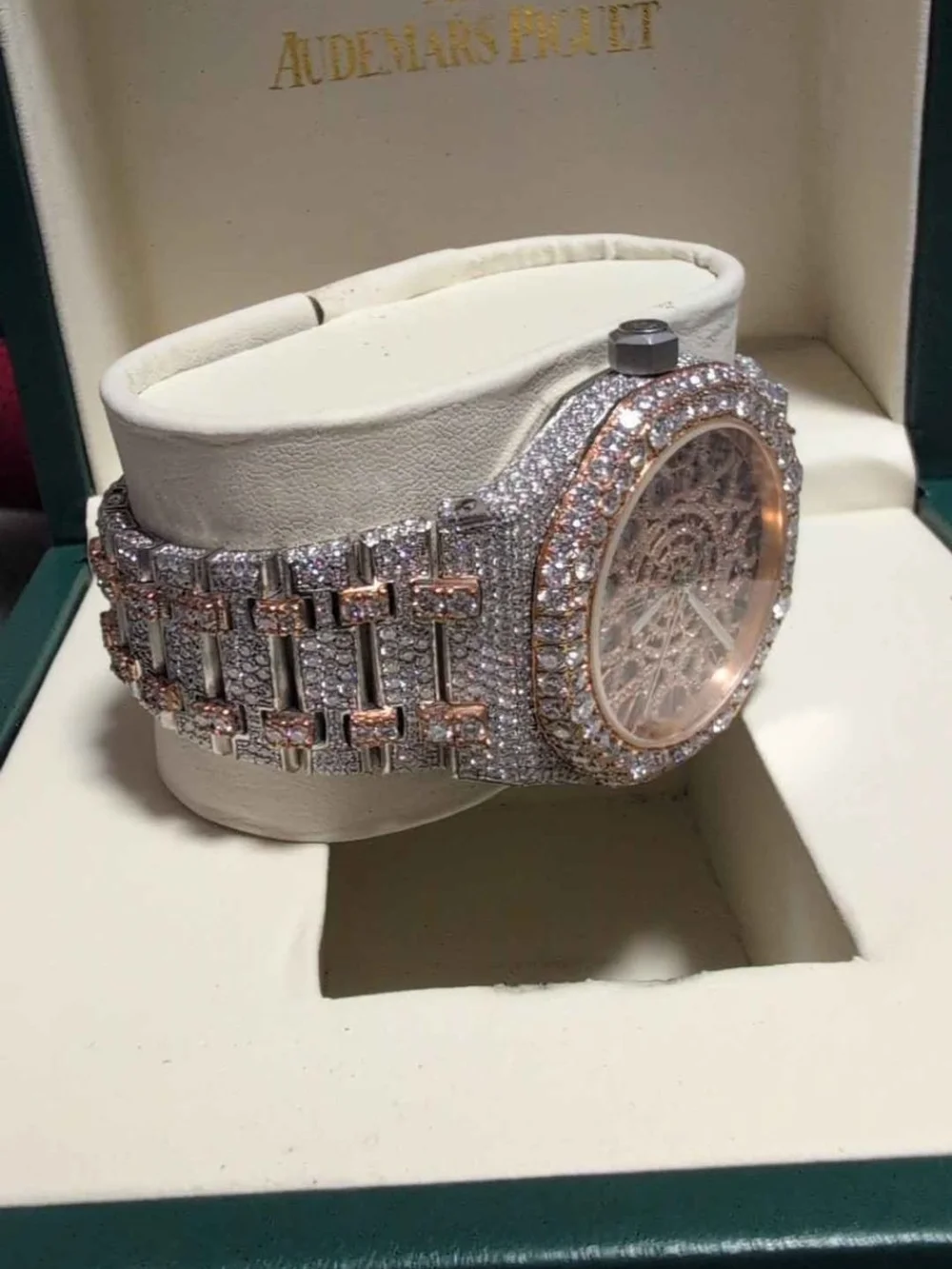 Audemars Piguet Silver & Rose Gold Diamond-Set Women's Watch